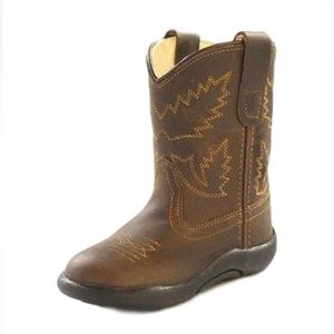 Old West Western Boys Tubbies Round Toe Printed Apach TB22511 size:4. ,0-D